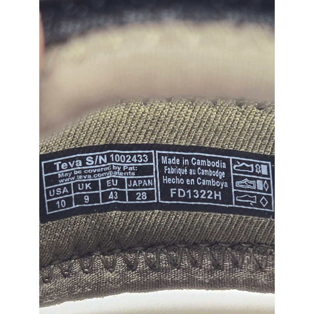 Teva Sport Hiking Sandals Olive Green Hook Loop Men's Size 10 - Picture 8 of 8